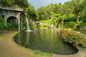 Concrete Prints: Lake at Monte Palace Tropical Garden, Funchal, Madeira, Portugal, Atlantic, Europe