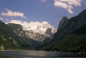 Lake and mountains, Gosausee, Oberosterreich, Austria, Europe