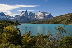 Lake Pehoe in the Torres del Paine National Park, Patagonia, Chile, South America