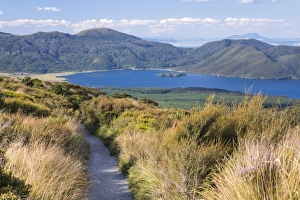 North Island Prints: Lake Rotoaira seen on the Tongariro Alpine Crossing, Tongariro National Park, UNESCO