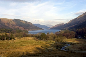 Lake Thirlmere reservoir from the Dunmail Rise road, Lake District National Park, Cumbria, England, United Kingdom, Europe