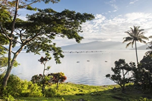 Lake Toba Prints: Lake Toba (Danau Toba) and fishing boats at sunrise
