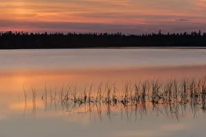 Muonio Prints: Lake Toras-Sieppi at sunset, Torassieppi, Muonio, Lapland, Finland, Europe
