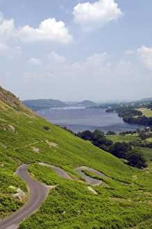 Lake Ullswater from Martindale Road, Lake District National Park, Cumbria