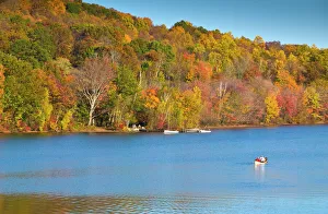 Fall Prints: Lake Waramaug, Connecticut, New England, United States of America, North America