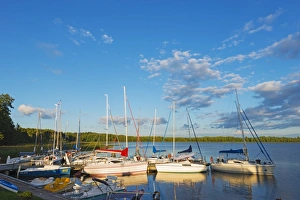 Recreational Boats Prints: Lake Wigry, Wigry National Park, Poland, Europe