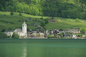 Salzkammergut Prints: Lake Wolfgangsee, St. Wolfgang, The Salzkammergut, Austria, Europe