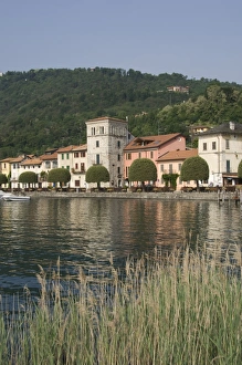 Lake Side Prints: Lakeside promenade at Pella, Lake Orta, Piedmont, Italy, Europe