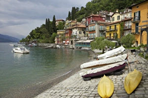 Varenna Prints: Lakeside view of the medieval village of Varenna