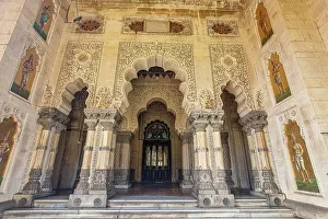 Mural Painting Prints: Lakshmi Vilas Palace, Vadodara, Gujarat, India, Asia