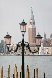 Towers Prints: Lamp post with the Campanile of San Giorgio Maggiore in the background