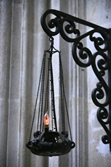 Lamps Prints: Lamp in Saint Seurin basilica, Bordeaux, Gironde, Aquitaine, France, Europe