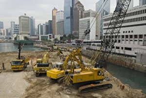 Images Dated 7th November 2007: Land reclamation project under way in Central, Hong Kong Island, Hong Kong, China, Asia
