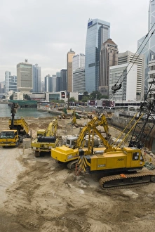 Images Dated 7th November 2007: Land reclamation project under way in Central, Hong Kong Island, Hong Kong, China, Asia