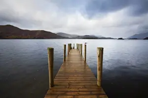 Landing stage on Derwentwater, Lake District National Park, Cumbria, England, United Kingdom, Europe