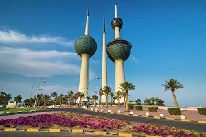Landmark Kuwait towers in Kuwait City, Kuwait, Middle East
