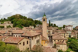 Towers Prints: Landscape, Historic center, Asolo, Treviso, Veneto, Italy, Europe