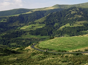 Auvergne Prints: Landscape near Vic Sur Cere, Cantal, Auvergne, France, Europe
