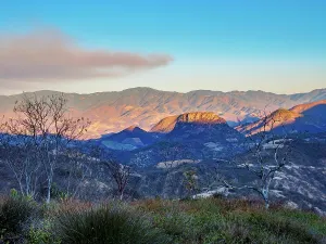Oaxaca Prints: Landscape seen from Hierve el Agua at sunset, San Lorenzo Albarradas, Oaxaca State, Mexico