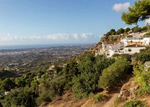 Whitewashed Prints: Landscape view west over coast of Costa del Sol