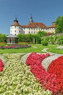 Floral Prints: Langenburg Castle stands over a flower garden in Hohenlohe