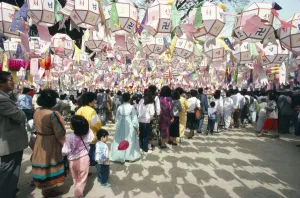 Korean Culture Prints: Lantern display at Chogyesa Temple on Buddhas birthday
