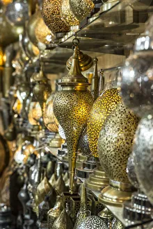 Marrakesh Prints: Lantern shop in souk, Medina, Marrakech, Morocco, North Africa, Africa