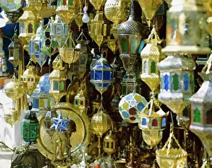 Hanging Prints: Lanterns for sale in the souk near the Djemaa el Fna (Jemaa el Fna)