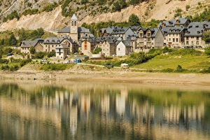 Pyrenees Prints: Lanuza village, abandoned after a dam created Lake Lanuza, now rebuilt, Sallent de Gallego
