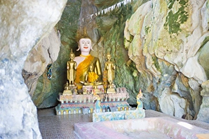 Typically Prints: Large Buddha at Tham Sang Caves, Vang Vieng, Laos, Indochina, Southeast Asia, Asia