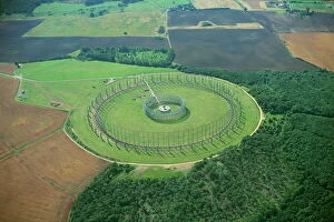 Rural Location Collection: Large circular aerial at RAF Chicksands, a communications centre operated by the U