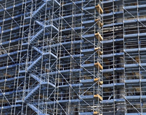 Building Sites Prints: Large scaffolding facade