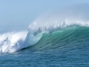 Western Australia Prints: Large waves breaking at North Reef