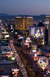 Glowing Prints: Las Vegas strip at night, Las Vegas, Nevada, United States of America, North America