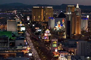Glowing Prints: Las Vegas strip at night, Las Vegas, Nevada, United States of America, North America