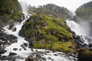 Latefoss waterfalls, Odda, Hordaland, Norway, Scandinavia, Europe