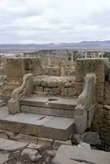 Images Dated 26th December 2007: Latrine, Roman site of Timgad, UNESCO World Heritage Site, Algeria, North Africa, Africa