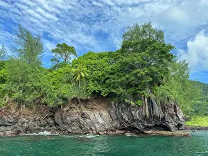 Lava flow from the 1998 volcanic eruption at Gunung Api point near Banda Neira in Moluccas Indonesia