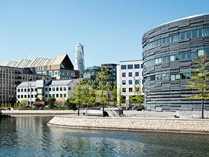 High Rises Prints: Law Courts with Turning Torso in the background, Malmo, Sweden, Scandinavia, Europe
