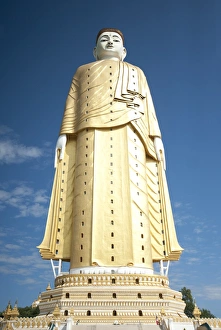 Sagaing Division Prints: Lay Kyun Sakkya Standing Buddha, built between 1995 and 2008, standing 129 metres