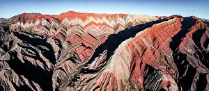 Andes Prints: Layered colorful mountain rocks, Serrania de Hornocal, Humahuaca, Jujuy, Argentina