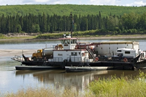Le Crete Prints: Le Crete Ferry on Peace River, Alberta, Canada, North America