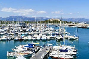 Typically French Prints: Le Fort Carre and harbour, Antibes, Alpes-Maritimes, Cote d Azur, Provence, French Riviera