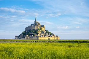 Manche Prints: Le Mont-Saint-Michel, UNESCO World Heritage Site, Manche, Normandy, France, Europe