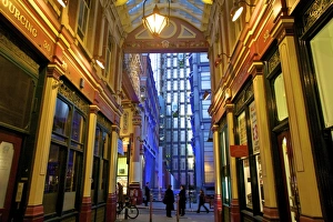 Contrasts Prints: Leadenhall Market and Lloyds Building, London, United Kingdom, Europe