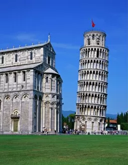 14th Century Gallery: Leaning Tower of Pisa and the Duomo, Pisa, Tuscany, Italy