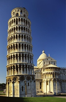 Campanile Prints: Leaning Tower of Pisa and Pisa Cathedral, Piazza del Duomo, Pisa, Tuscany, Italy