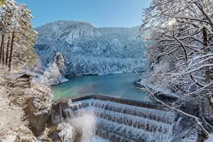Cabin Prints: Lech Falls, Fussen, Swabia, Bavarian Alps, Bavaria, Germany, Europe