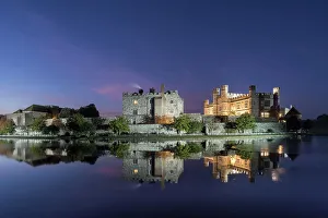 Maidstone Prints: Leeds Castle at night, illuminated
