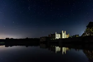 Maidstone Prints: Leeds Castle at night, near Maidstone, Kent, England, United Kingdom, Europe